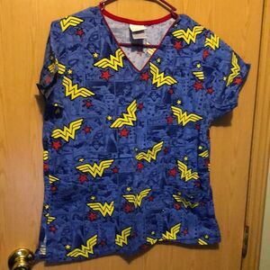 Wonder Woman size small scrub top